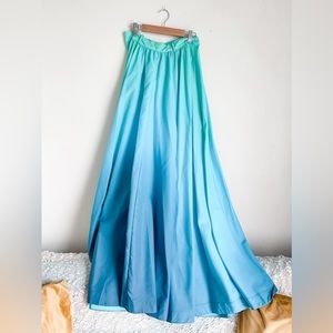 Blue Ombré Full Floor Length Skirt